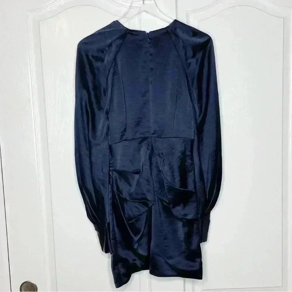 NWT - ACLER Paringa Satin Blouson Balloon Sleeve Size 4 Midnight - Navy Blue - Picture 6 of 15